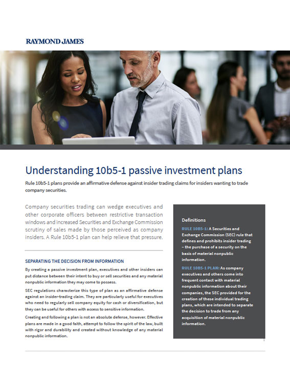 Understanding 10b5-1 Passive Investment Plans